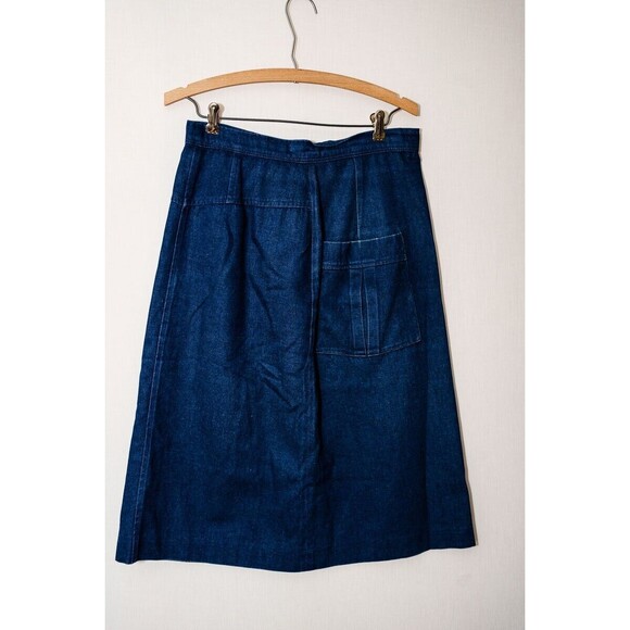 Vintage Cottage Tailor USA Union made jean denim skirt midi 10 womens lined - Picture 2 of 9